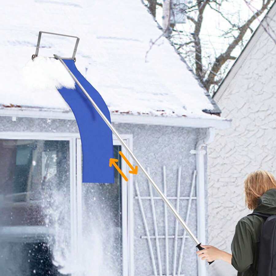 SHIOUCY 45*24cm Aluminum Roof Snow Rake, Adjustable Snow Removal Tool, Extendable Snow Rake - Roof Rake - View 1