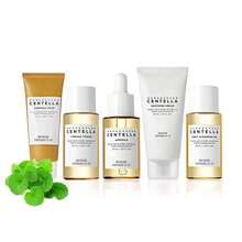 马达加斯加积雪草护肤套装，包含泡沫洁面乳、卸妆油、爽肤水、精华液和舒缓霜，基础护肤礼盒，女士礼品套装 - 香檳色 - 查看 10