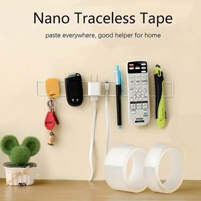 1 ชิ้น เทปนาโนสองหน้า, เทปกาวติดแน่นไร้รอย, เทปตกแต่งบ้านในห้องน้ำ เทปสองหน้าแบบนาโนสามารถนำกลับมาใช้ใหม่ได้, ไร้รอยและทนทาน - แถบกาวติดแน่น, เหมาะสำหรับบ้าน, สำนักงานและรถยนต์ ของขวัญเทศกาลสำหรับภรรยาและแม่ [ สไตล์สีจะถูกส่งแบบสุ่ม]