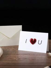 1张情人节贺卡（含信封），3D心形贺卡，感谢卡，感恩节、情人节、生日、结婚纪念日贺卡 - 彩色 - 查看 9
