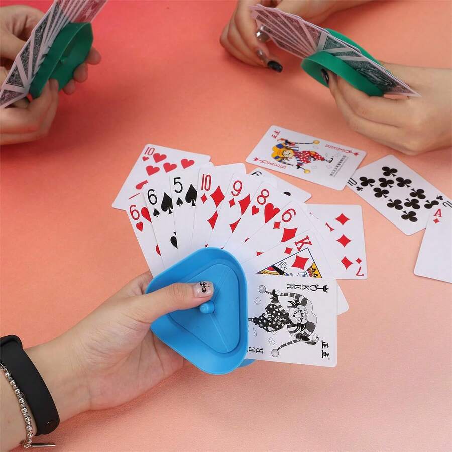手持式卡片夹 软纸卡片支架 扑克牌游戏卡夹 三角卡片夹 - A - 查看 1
