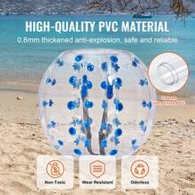 Inflatable Bumper Ball 1-Pack, 4FT/1.2M Body Sumo Zorb Balls For Teen & Adult, 0.8mm Thick PVC Human Hamster Bubble Balls For Outdoor Team Gaming Play, Bumper Bopper Toys For Garden, Yard, Park,Pool Toys Suitable For Pool Games,Pool Party - Blue - View 2