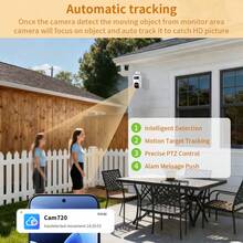 5MP Dual Lens Smart Security Camera With 5X Zoom & AI Tracking, 5G Connectivity With Waterproof Design, Motion Detection With Sound Alerts, Color Night Vision With Custom Alarms, Support For 24/7 Monitoring - Black and White - View 7