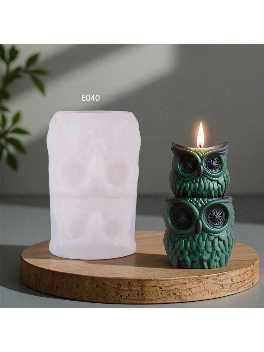 Owl Eye Silicone Candle Mold, DIY Owl Crafts Mold, Stackable Ornament - White - View 1