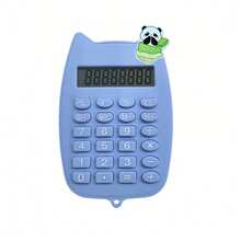8-Digit LCD Display Cute Cat Ear Shaped Calculator - Basic Arithmetic, Percentage Calculation, Square Root, Memory Function (-), One-Key Reset, Auto Power Off, Battery Powered | Suitable For Students, Homework And Classroom Use - Batteries Not Included (Random Panda Sticker Accessories) - Panda Sticker Merchandise - View 12
