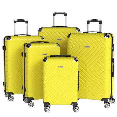 YSTYLE 3/5 Piece Hardside Luggage Set (12, 18, 20, 24, 28 Inch), With Scratch-Resistant And Impact-Resistant ABS Shells, Spacious Design And Four 360-Degree Spinner Wheels