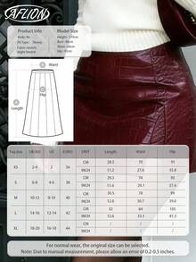 女士酒红色鳄鱼纹PU皮迷你裙，时尚复古性感Y2K坏女孩裙，完美适用于音乐节、派对、街头服饰、夜店、新年、狂欢节和情人节。 - 酒紅色 - 查看 5