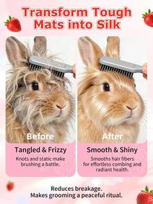 GJYC PET 100ml Rabbit Detangling Care Spray - Removes Tangled Fur, Adds Softness And Shine - Leave-In Styling Spray, Strawberry Scented Suitable For Long-Haired Rabbits - Multicolor - View 3