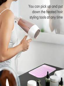 1pc Portable Silicone Heat-Resistant Mat, Hair Straightener/Curling Iron Heat-Resistant Mat, Non-Slip Heat-Resistant Mat, Travel Styling Tool, Suitable For Travel Vanity, Travel Hair Tool Storage Box - Heat-Resistant Mat, Hair Straightener Mat - Multicolor - View 8