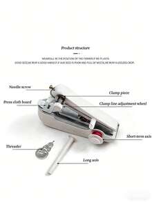 14件套便携式迷你手动缝纫机，手持式简易缝纫机，家用小型缝纫机，白色 - 1件，小型缝纫机 - A - 查看 5