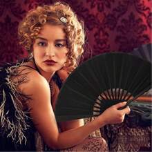 1pc Large Foldable Hand Fan, High-Quality Fabric, Black Nylon Cloth, Foldable Craftsmanship Hand Fan, Chinese/Japanese Style Hand Fan, Suitable For Outdoor Use, Cooling Decor, Applicable For Clubs, Balls, Bars, Home Decor Accessories, Gift For Male/Female Dance Enthusiasts, Suitable For Home Decor, Holiday Party Gifts,Cute Stuff - Multicolor - View 6