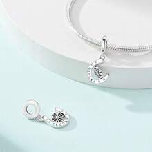 1 Silver-Plated Bead Pendant, Perfect For Crafting Various Charms: Lucky Four-Leaf Clover Pendant, Creative Animal - Lucky Four-Leaf Clover Pendant, Springtime - Fresh Four-Leaf Clover Zirconia Pendant, Lucky Four-Leaf Clover Bead - Multicolor - View 2