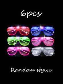 12副LED闪光眼镜,多色渐变发光眼镜,霓虹嘉年华LED发光眼镜,3种灯光模式闪光派对眼镜,适用于节日、生日、复活节派对、荧光派对用品、派对礼品、生日派对礼物(颜色随机) - 彩色 - 查看 13