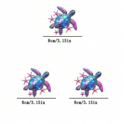 1/2/3 piezas Pegatinas de transferencia de calor de plástico duradero con diseño de tortuga marina y estrella de mar, adecuadas para personalizar camisetas, vaqueros, sudaderas, bolsas, almohadas (colores surtidos), manualidades navideñas, pegatinas decorativas de larga duración, decoración de ropa, decoración de fiestas