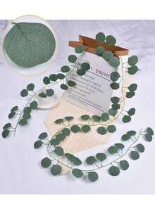 Guirnalda de vid de eucalipto de 180 cm, material de nailon, adecuada para baby shower, cumpleaños, habitación, patio, sala de estar, bautizo, boda, decoración de fondo, decoración del hogar, planta artificial, decoración de otoño, habitación, escritorio, decoración de jardín, decoración de habitación, adecuada para decoración de fiestas estacionales - Multicolor 2 - Ver 12