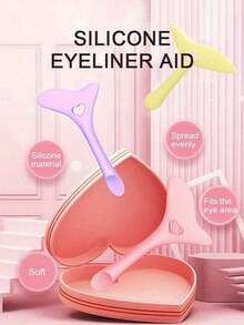 One Eyeliner Pencil Template, Silicone Beauty Ruler Tool, Eyeliner Pencil Applicator, Multi-Functional Eye Makeup Tool Kit Quick Template, Silicone Wingtip For Eyebrow, Eyelash And Lip Line Assistance,Cheap,Valentine's Day,Cheap Items,Travel,Travel Essential,Room Decor,Valentine's Gift,Cheap Stuff,Room,1 Dollar Items,Vacation Essentials,Gifts For Women,Bedroom,Valentine,99 Cent - 粉色 - 查看 5