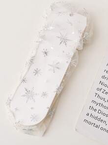 1 Pair Women's Thin Mesh Ruffle Socks, Embossed Snowflake & Star Pattern, Bow Tie Transparent Strap Mid-Calf Socks, Versatile Transparent Ladies Socks, Spring/Summer - Multicolor - View 9