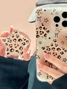 Retro Leopard Star Magnetic Magsafe Slouchy Phone Holder, Air Cushion Telescopic Strong Adsorption - Multicolor - View 2