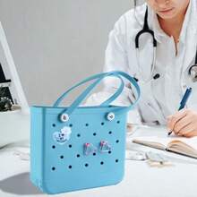 Nurse Themed Inserts For Beach Bags And Bogg Bags Decorative Accessories In Pastel Colors Soft Fabric With Detailed Embroidery - Hình trái tim Kiểu 2 - Xem 3