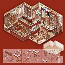 Creative Convenience Store Series Miniature Landscape Sticker PET Cartoon 3D Landscape Sticker Gift DIY Cabin Scene Sticker - Multicolor - View 5