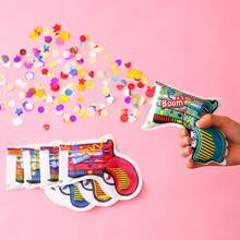 12/6/1pc Handheld Colorful Paper Confetti Poppers, Inflatable Multi-Color Poppers, Portable Props Suitable For Birthday Party, Family Gathering, Outdoor Toys - Handheld Spray Gun - View 5