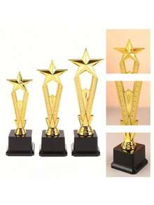 1个金色奖杯星形塑料奖杯工艺纪念品歌舞比赛奖励奖杯学校奖励用品 - 金色 - 查看 6