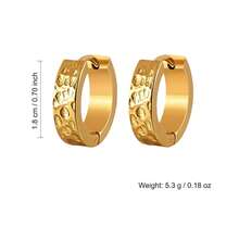 High-Quality Stainless Steel Women Hoop Earrings,18K Gold Plated Anti-Wear Anti-Fade,Hypoallergenic 316L Ear Post,Elegant Charming Fashionable Designer Simple Classic Style Unisex Jewelry Earrings For Daily Festival Vacation Parties - Gold - View 8