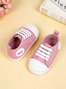 1 paire de chaussures de premiers pas pour bébé, chaussures de sport à semelle souple pour intérieur/extérieur, convenant aux nourrissons, tout-petits, garçons et filles - Rose bonbon - Voir 2