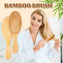 1pc Hair Brushes Bulk Natural Wooden Paddle Brush Lightweight Massage Scalp Hair Combs Detangling Hairbrush Women Men All Hair Types, Anti Static, Wooden Hair Brush, Detangling Brush, Hair Care, Smooth Bristles - 圓形 - 查看 5