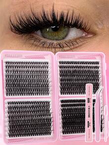 Bộ 640 sợi mi giả D-Curl mềm mại, bao gồm keo dán, chất làm kín, nhíp, cọ kẻ mắt, dung tích 10D+20D+30D+40D+50D+60D+80D+100D, mi riêng lẻ 9-18mm, chất liệu lông chồn mềm mại, dụng cụ trang điểm mắt mèo, thích hợp cho các buổi tiệc làm đẹp và du lịch. - Hồng - Xem 15