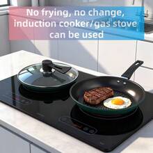Crystalline Non-Stick Frying Pan, Thick Flat Bottom Pan, Suitable For Home Use, Induction Cooktop, Gas Stove - Red - View 10
