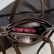 Women's Vintage Bow & Polka Dot Tote Bag - Sweet Crossbody/Handbag With Lace Trim, /, Zipper Closure, Strap - Casual Commuter Purse, Birthday/Valentine's Gift Suitable For Women - 白色 - 查看 11