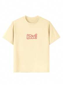 1 Stück Kleine Jungen Lässig bedrucktes Rundhals Kurzarm T-Shirt, Sommer Studentenmode - Ein vielseitiges T-Shirt, das jedem Kind Freude und Glück bringt! - Aprikosenfarben - Übersicht 7
