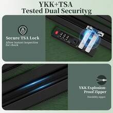 YSTYLE 4-Piece Hardside Luggage Set (12/20/24/28 Inches), With Scratch-Resistant And Impact-Resistant ABS Shells, Spacious Design And Four 360-Degree Spinner Wheels - Dark Green - View 6