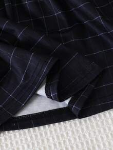 1pc Girls Casual Patterned Print Long Sleeve Waist Ruffle Hem Dress, Suitable For Everyday Wear, School, Gatherings, Autumn/Winter - Royal Blue - View 7