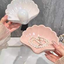 1pc Luxury Seashell Soap Dish, Draining Soap, Plastic Soap Box For Bathroom, High-End Household Storage - Regular Model - View 6