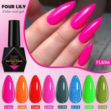 FOUR LILY 4 LILY 10ml 8 pièces Set de vernis à ongles colorés, convient pour toutes les saisons Manucure Art Peinture UV LED à tremper - Multicolore - Voir 11