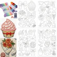 Pre-Printed Cute Embroidery Patterns Water-Soluble Self-Adhesive Stabilizer Transfer Stickers For Clothing - A - View 2