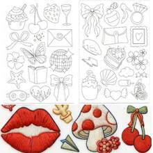 Pre-Printed Cute Embroidery Patterns Water-Soluble Self-Adhesive Stabilizer Transfer Stickers For Clothing - A - View 12