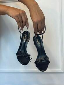 Angela Galvão Women's Sandal With Bow 11cm Angela Galvão - 黑納帕 - 查看 2