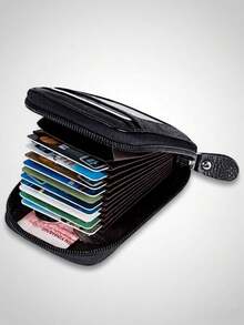 1个时尚PU皮革卡包钱包，带拉链口袋和零钱包，非常适合存放现金和银行卡，是情人节和生日送给父亲、男友的理想礼物，也是收纳整理的好帮手，旅行必备。 - 彩色 - 查看 9