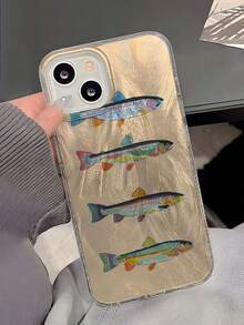 Ocean 1件装极简鱼纹防水、防指纹、防刮透明IMD软面光滑手机壳，兼容 16/16 Plus/16 Pro/16 Pro Max - 彩色 - 查看 6