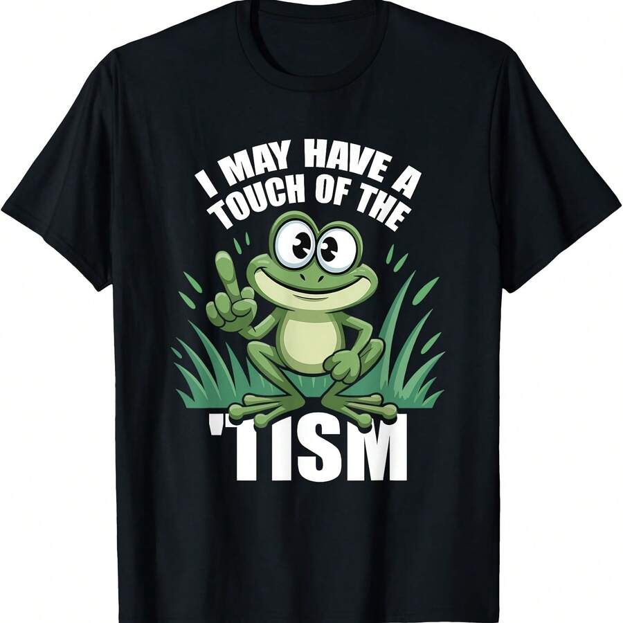 Camiseta con meme de rana que dice "Quizás tenga un toque de ti" - Negro 5 - Ver 1
