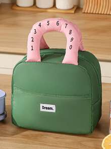 Color Block Plaid Insulated Lunch Box, Portable Thermal Bag, Essential For Students And Office Workers, Commuter Insulated Lunch Tote, Ice Pack, Large Capacity Handheld Student Portable Lunch Bag - Multicolor - View 11