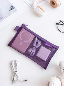 1PC/6PCS Transparent Mesh Storage Bag, Data Cable Digital Bag, Change Bag, Card Key, Bus Card, Headphone Bag, Charging Head Bag, Transparent Mesh Change Sundries Storage Bag, Three-Dimensional Portable Card Storage Bag For Going Out, Cosmetics Storage Bag - Multicolor - View 27