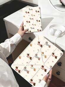 腊肠犬蝴蝶结樱桃图案平板电脑保护套,适用于 Air 4/5(10.9 英寸)、7/8/9(10.2 英寸)平板电脑,内置 Apple Pencil 插槽,也适用于 Galaxy Tab S6(10.4 英寸)、Tab A7 Lite(8.7 英寸)平板电脑,INS 风格皮革保护套,适合学生返校、情人节、新年礼物 - 彩色 - 查看 9