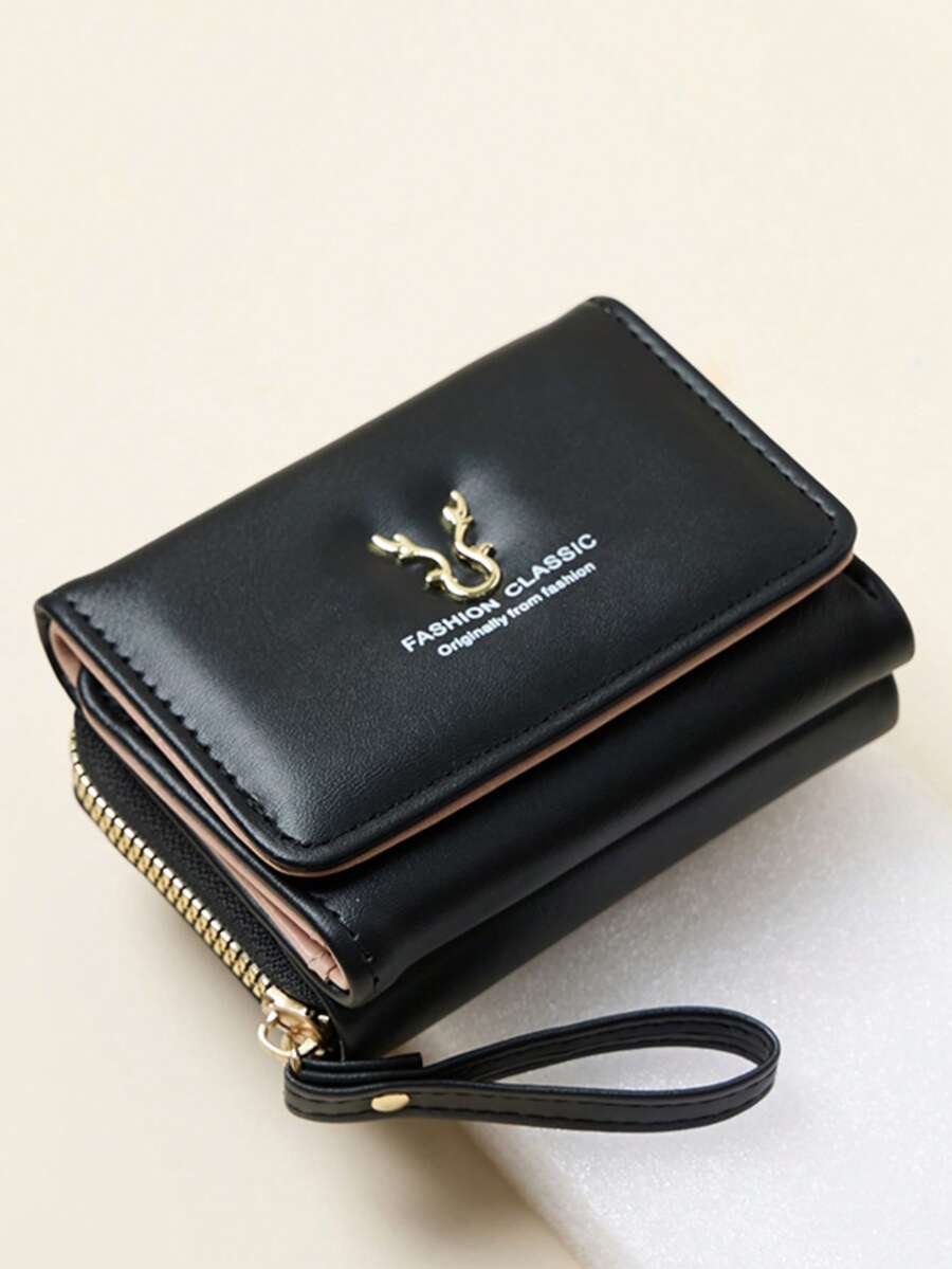 New Compact Wallet & Card Holder 2-In-1 Zipper Trifold Organizer - Multicolor - View 1