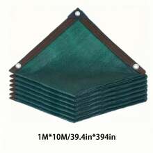 加厚PVC隐私保护屏，可调节室内/室外隐私屏障，带孔和支架，适用于墙壁、花园、阳台、庭院，防攀爬网格，户外围栏隐私屏 - 1件墨綠色 - 查看 15