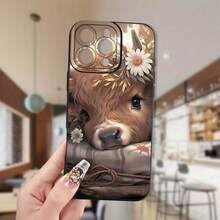 Una funda de teléfono con estampado de patrón creativo e interesante de moda de vaca divertida, protección completa engrosada, regalo de San Valentín/Año Nuevo para hombres y mujeres, regalo de cumpleaños o festivo, regalo de Año Nuevo adecuado para iPhone 16 15 14 13 12 11 XS XR X 7 8 Plus Pro Max S - Colores mixtos - Ver 7
