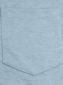 FEIAO 男士休闲运动风撞色门襟轻薄长袖 Polo 衫，可叠穿或单穿，轻松打造日常休闲造型 - 藍色 - 查看 5